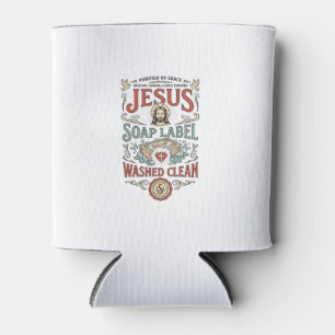 Porta-lata Rótulo de Sabão Jesus Lavado Limpo Sabão Jesus Lav