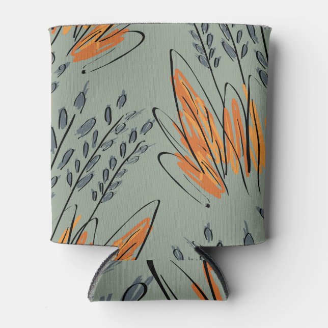 Porta-lata Rough Sketch Grass Ethnic Design (Frente)