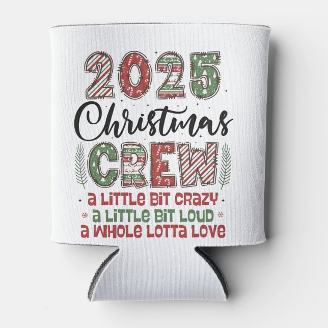 Porta-lata Roupa Combinada de Natal da Equipe de Natal 2025  (Frente)