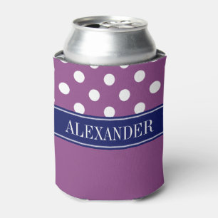 Porta-lata Roxo Ameixa Brnco LG Bolinha CB Azul Marinho Monog