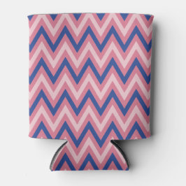 Porta-lata Roxo e Tons de Chevron Rosa