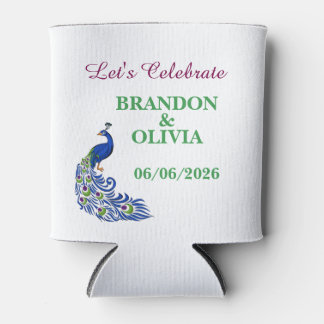Porta-lata Royal Blue Elegant Peacock Wedding Can Cooler