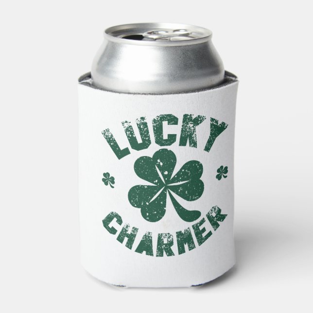 Porta-lata Ruas Engraçadas de Shamrock, Lucky Charmer. (Can Front)