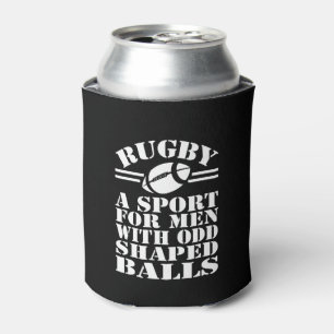 Porta-lata Rugby um esporte para homens com as bolas dadas