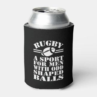 Porta-lata Rugby um esporte para homens com bolas estranhas