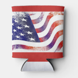 Porta-lata Rustic American Flag Can Cooler