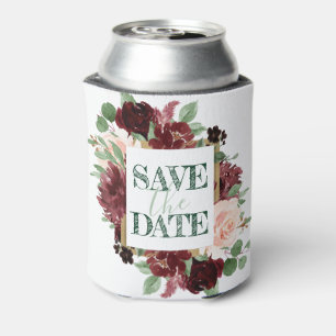 Porta-lata Rustic Blooms   Terracotta Marsala Save the Date