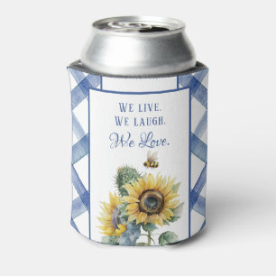 Porta-lata Rustic Sunflower Weding Favor Can Cooler