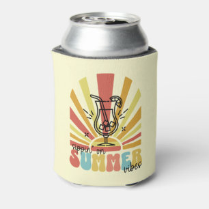 Porta-lata Saboreando as Vibrações de Verão, Sol Retro, Copo 