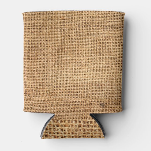 Porta-lata Saco Brown Burlap: Fundo do Véu Texturizado (Frente)