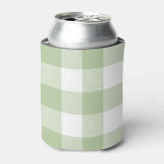 Porta-lata Sage and White Buffalo Plaid Gingham