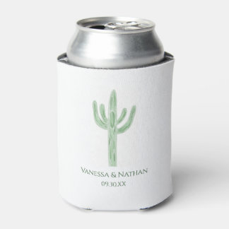 Porta-lata Sage Green Saguaro Cactus Wedding