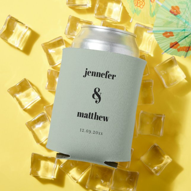 Porta-lata Sage Green Weding Can Cooler (Verão in situ)