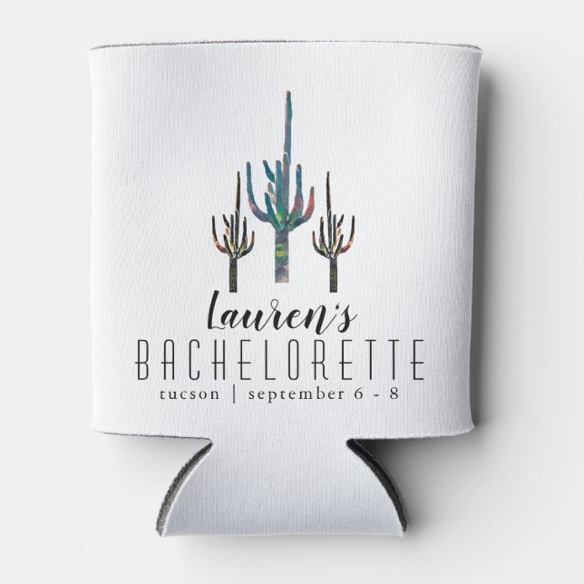 Porta-lata Saguaro Cactus Bachelorette Personalizado (Frente)