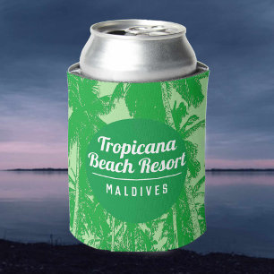 Porta-lata Salto de praia tropical com Design de palmeiras