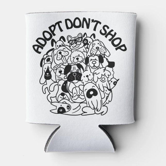 Porta-lata Salvamento de Adoção de Cães Coozie Cooler (Frente)