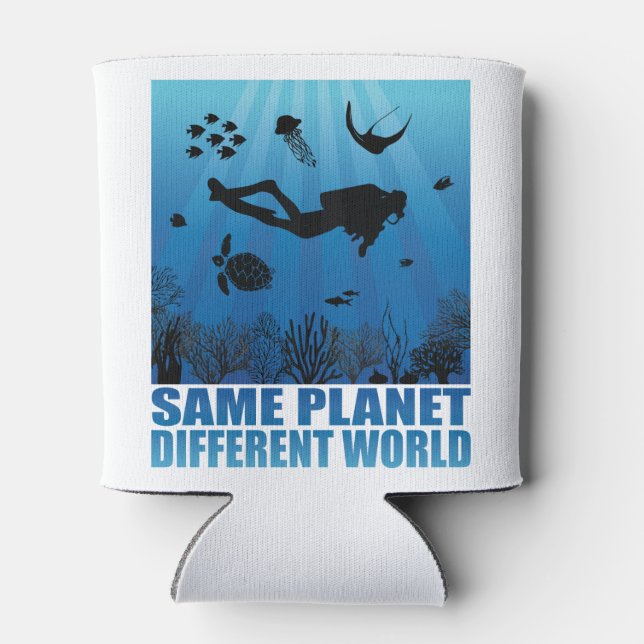 Porta-lata Same Planet Different World Scuba Diver (Traseira)