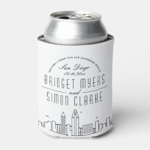 Porta-lata San Diego Stylized Skyline Casamento pode resfri