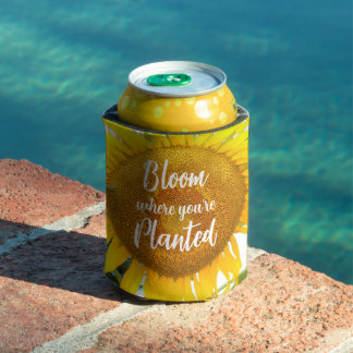 Porta-lata Sangue onde você está plantado girassol amarelo
