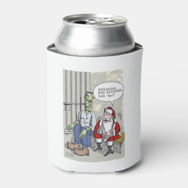 Porta-lata Santa In Jail can cooler (Can Front)
