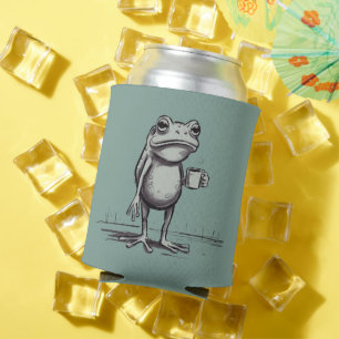 Porta-lata Sapo Bebendo Meme de Café Sapo Místico Amante de S