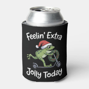Porta-lata Sapo de Natal Engraçado Sentindo-se Extra Alegre H