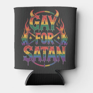 Porta-lata Satã de granizo Arco-Íris Baphomet Diabo Goat LGBT