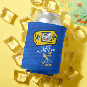 Porta-lata Saudação de Dia de os pais de Jogo Portátil Amarel