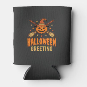 Porta-lata Saudação de Halloween Bruxa Abóbora Design Vintage
