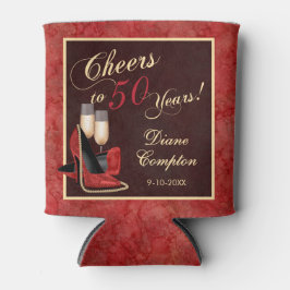 Porta-lata Saúde a 50 anos vermelho Dourado negro