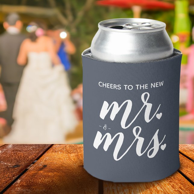 Porta-lata Saúde Ao Novo Sr. & Sra. Wedding (Cheers To The New Mr. & Mrs. Wedding Can Cooler)