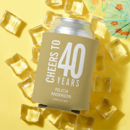 Porta-lata Saúde aos anos de aniversário Dourado