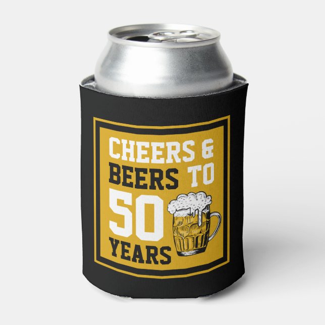 Porta-lata Saúde e cerveja aos 50 anos 50 anos 50 anos (Can Front)