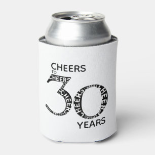 Porta-lata Saúde para 30 anos aniversário de 30 anos preto
