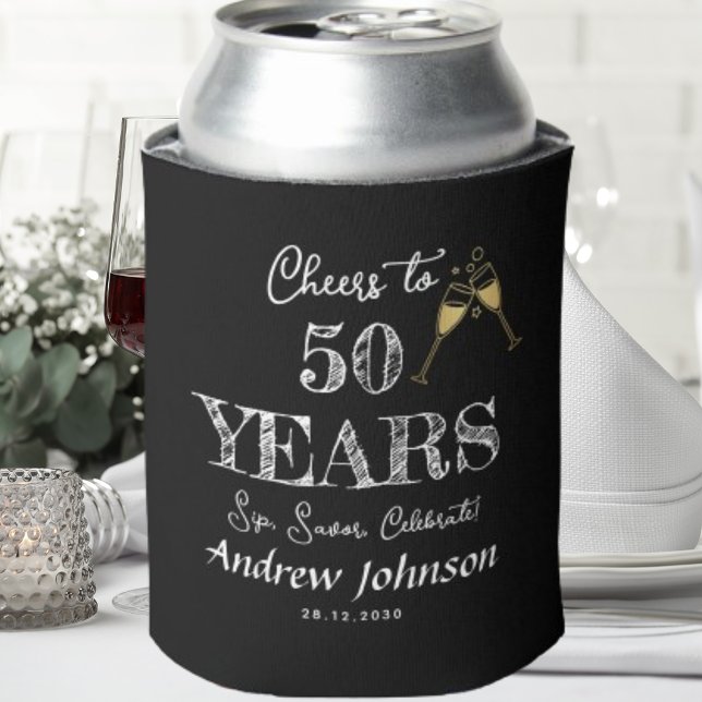 Porta-lata Saúde Para 50 Anos, Sip Savor Celebra! Aniversário (Criador carregado)