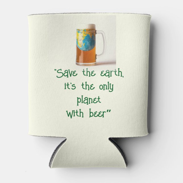 Porta-lata "Save the Planet" Koozie Bottle Cooler (Frente)