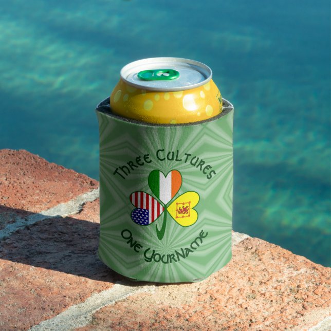 Porta-lata Scot Lion Irish USA Flags Shamrock Personalizado (Piscina in situ)