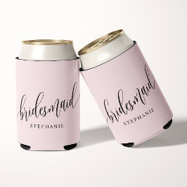 Porta-lata Script Moderno da Bridesmaid Rosa Blush