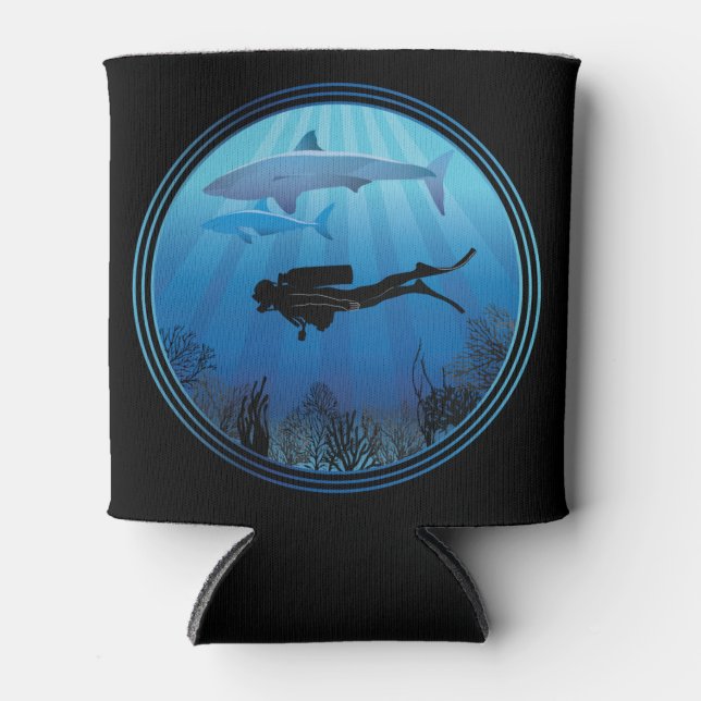 Porta-lata Scuba Diver Shark (Frente)