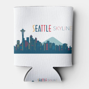 Porta-lata Seattle Skyline Blue