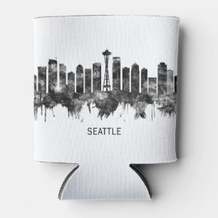 Porta-lata Seattle Washington Skyline BW
