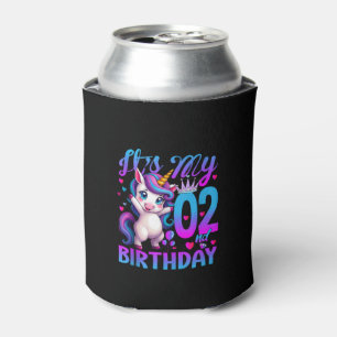 Porta-lata segundo aniversário unicórnio É o meu segundo aniv