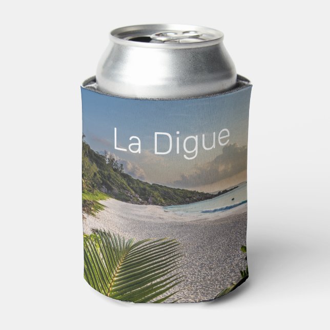 Porta-lata Seicheles La Digue Sunset Beach Souvenir (Can Front)