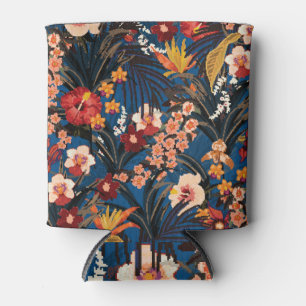 Porta-lata Selva Chic: Azul Escuro Exótico.