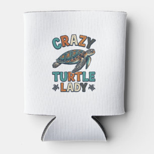 Porta-lata Senhora Tartaruga Louca Camisa de Tartaruga Marinh