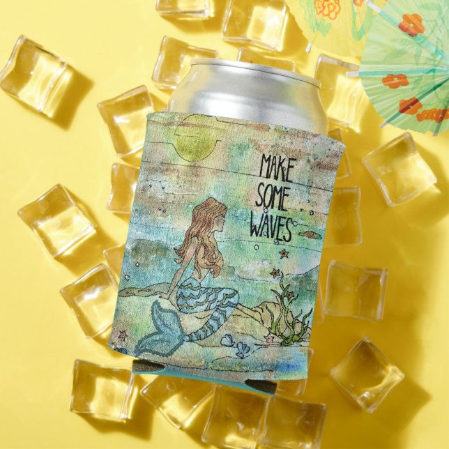 Porta-lata Sereia Bonita Faz Algumas Ondas Mais Frescas (Verão in situ)