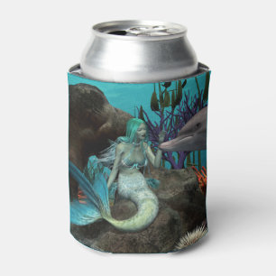 Porta-lata Sereia e Golfinho Sob o Mar