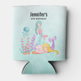 Porta-lata Sereias e medusas sob o mar Aniversário