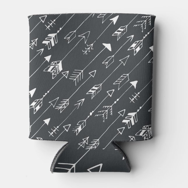 Porta-lata Setas na Escuridão: padrão desenhado à mão (Frente)