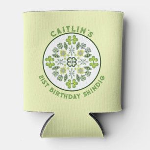 Porta-lata Shamrock Mandala - aniversário de 21 anos